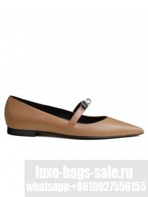 Hermes Women's Kelly Ballet Flat Coffee