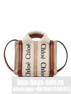 Chloe Woody Nano Tote Coffee