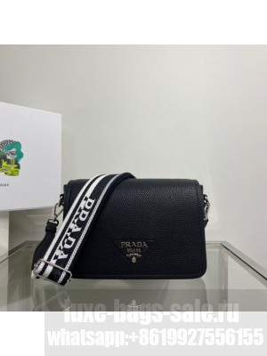 Prada Leather bag with shoulder strap 1BD314 black