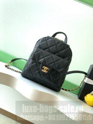 Chanel Backpack Calfskin & Gold Metal AS5793 Black