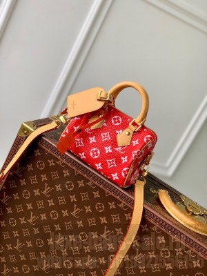 Louis Vuitton Speedy 18 Bandouliere Damier Pop M40595 red