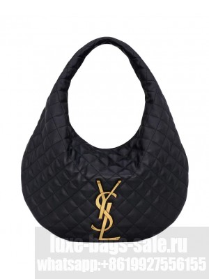 Saint Laurent Icare Hobo In Quilted Nappa 858160 Black