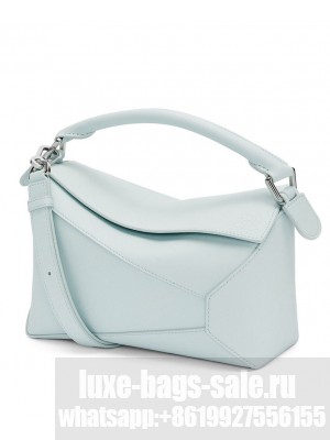 Loewe Mini Puzzle Bag In Classic Calfskin Light Blue