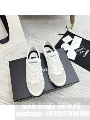 Chanel Fabric, Suede & Calfskin G40012 Sneakers 2023SS White