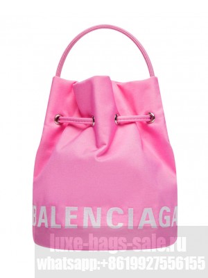 Balenciaga Wheel XS Drawstring Bucket Pink
