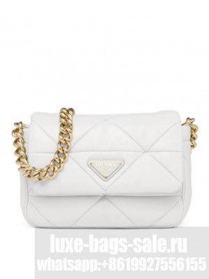 Prada System Nappa Leather Patchwork Bag 1BD292 Cream