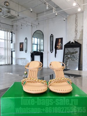 Bottega Veneta DOT Chain and detachable sphere embellishment Nude Sandals 2021 Collection