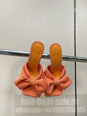 BOTTEGA VENETA HEEL 9CM EASY TOWEL BOW MULE SANDALS ORANGE 2022 Collection