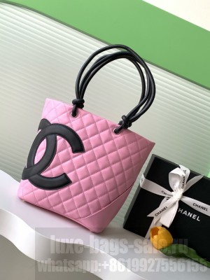Chanel Sheepskin Shoulder Bag AS6336 pink&black