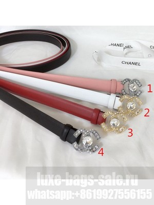 Chanel Leather Belt 20mm with Crystal CC Buckle  2021 Collection
