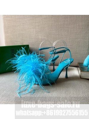 Bottega Veneta Feather Dot 9cm Sandals Turquoise Blue 2021 Collection