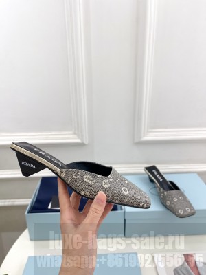 Prada Lizard Calfskin Slide Mule