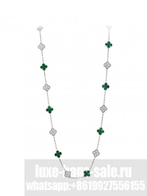 Van Cleef & Arpels Vintage Alhambra Long Necklace Green