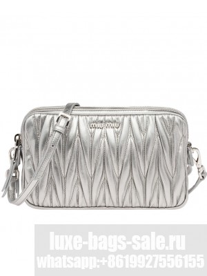 Miumiu Matelasse Leather Mini Bag 5BH539 Silver