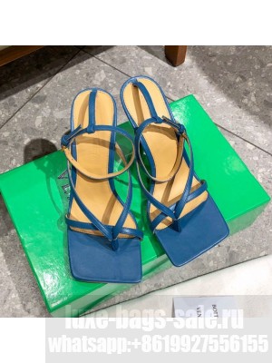 Bottega Veneta Stretch Lambskin Strap Sandals 9cm Dark Blue  2021 Collection