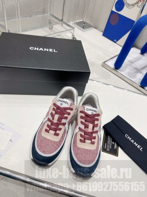 Chanel Fabric Sneakers G39597 Navy/Pink