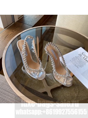 Aquazzura Seduction Crystal Toee Pump 105mm Silver 2022 Collection