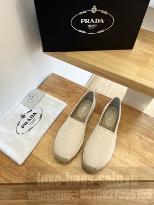 Prada Cotton Drill Espadrille Beige