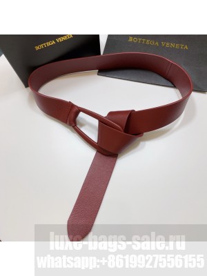 Bottega Veneta Calfskin Belt 4cm All Burgundy  2021 Collection