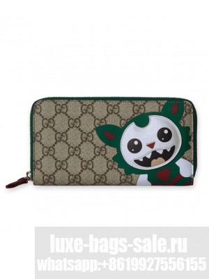 Gucci Besties Series Full-Zip Wallet Green