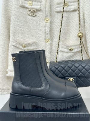 Chanel Women's Calfskin Boots Black
