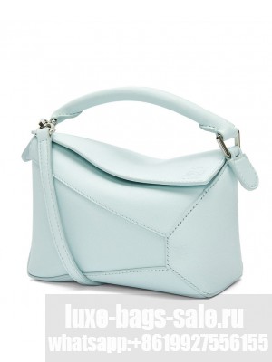 Loewe Mini Puzzle Bag In Classic Calfskin Light Blue