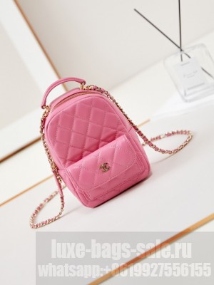 Chanel MINI BACKPACK AP3753 Grained Calfskin & Gold-Tone Metal Sakura pollen