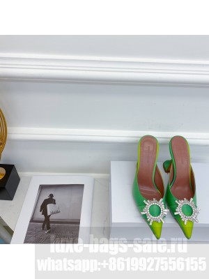AMINA MUADDI HEEL 9.5CM BEGUM MULES SHADOW Green 03 2021 Collection