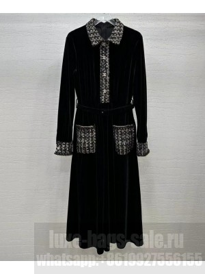 Chanel Women's Velvet Dress Black