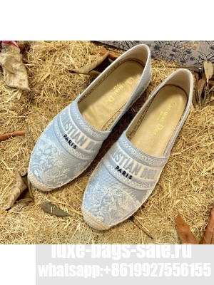 Dior Granville Espadrilles In Gray Toile de Jouy Reverse Embroidered Cotton 2021