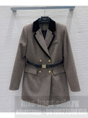 Prada Women's Double-breasted Jacket Henna
