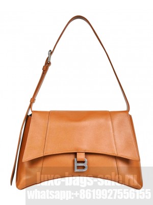 Balenciaga Downtown Medium Shoulder Bag Coffee