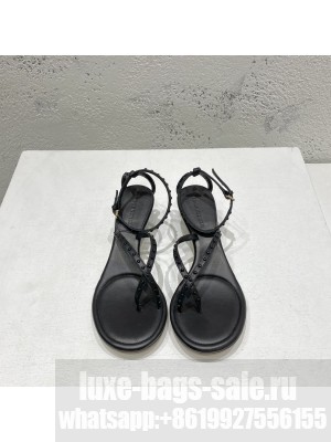 Bottega Veneta Dot Lambskin Medium-Heel Sandals 5.5cm Black 2022 Collection