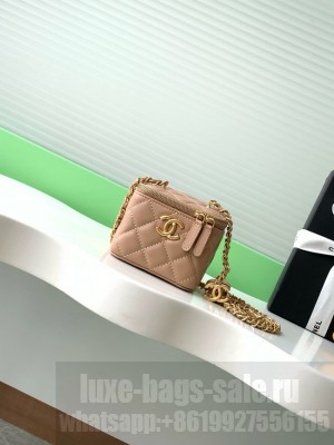CHANEL Lambskin Small Vanity with Chain AP3941 Light tan