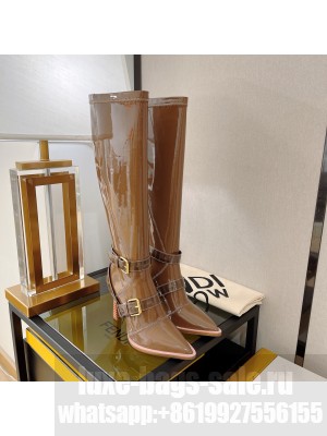 Fendi Fframe Neoprene Harness Boots in Brown