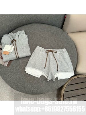 Miu Miu Drawstring Shorts Gray