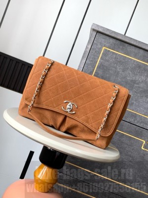 Chanel SHOPPING BAG velvet AS1255 camel