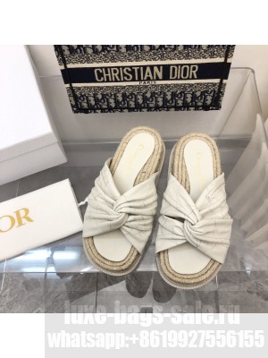 Dior Espadrilles Slide Sandals in White Lampskin 2022 Collection