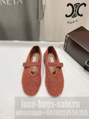 Alaïa BALLET FLATS IN KNITTED LUREX ORANGE