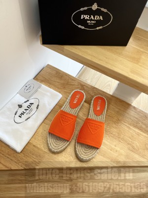 Prada Fabric espadrille slides Orange