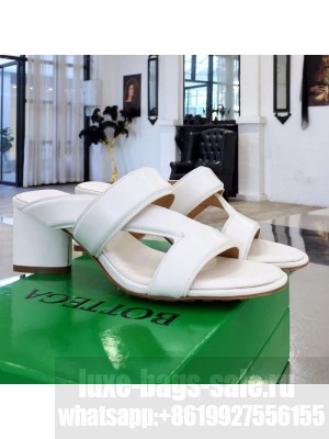 Bottega Veneta Band Calfskin Heel 5cm Sandals White  2021 Collection 08 