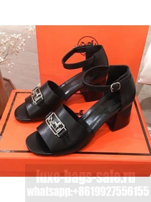 Hermes Villa Calfskin Sandals Black 2020 Collection
