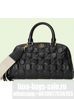 Gucci GG Matelasse leather top handle bag 702242 black