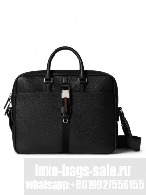Gucci Medium Briefcase With Web 816757 Black