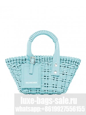 Balenciaga Bistro XXS Basket With Strap Light Blue