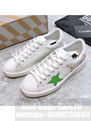 Golden Goose Graffiti White Calfskin Sneaker Green Spring/Summer 2021 Collection 46 
