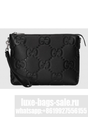 Gucci JUMBO GG MEDIUM MESSENGER BAG 696009 black