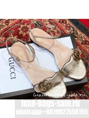 Gucci Leather Double G Flat Sandals 524631 Gold 2019