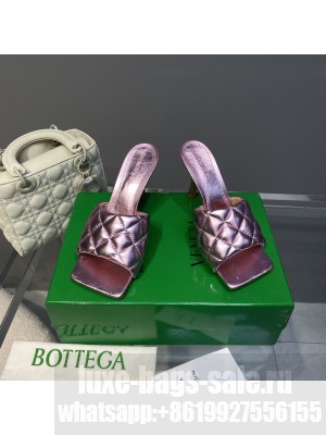 BOTTEGA VENETA Lido Intreccio metallised leather mules Wisteria