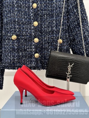 Prada Satin Pumps 2024 Red